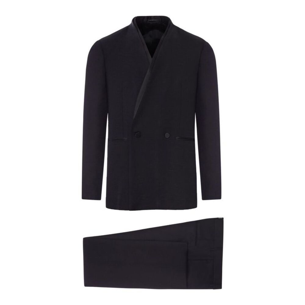 Tagliatore Men Tailored Double-Breasted Suit With Shawl Lapel